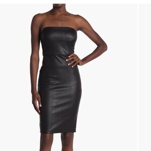 Rare Bebe foiled strapless dress. SEXY